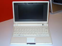 A white Asus eee PC