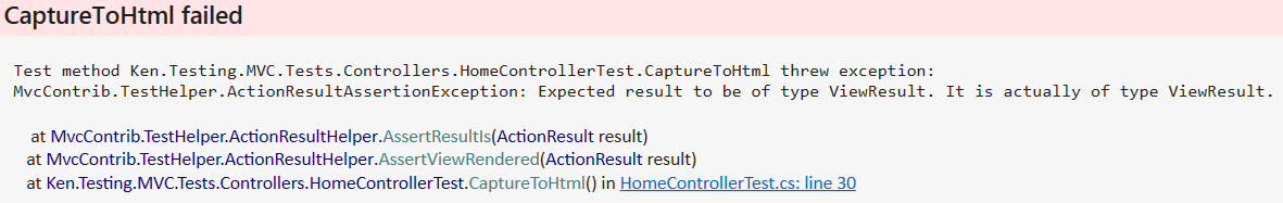 Screenshot of runtime error